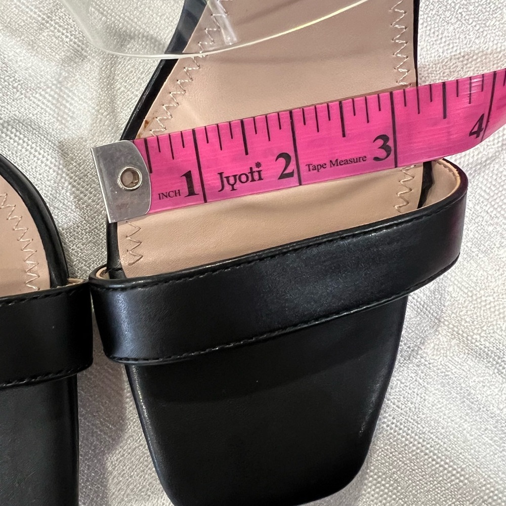 New BPNaomi Clear strap Block Heel Sandals Black Faux Leather Women’s size 8.5 M - Picture 15 of 16